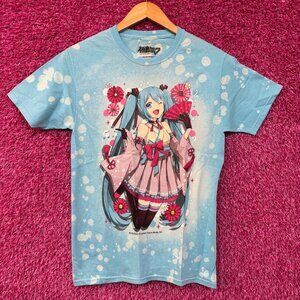Hatsune Miko Kimono Virtual Singer Anime Tie Dye T-Shirt Small